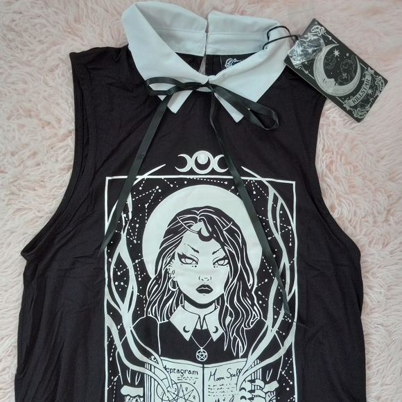 ⭐️Nwt killstar witchy chick collared flowy tank is FIRE!!! 🔥 - Picture 3 of 10